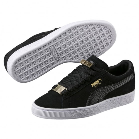 Puma Suede Classic Shoes For Boys Black 044URHMD