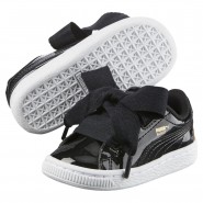 Puma Basket Heart Shoes Girls Black 073THFBN