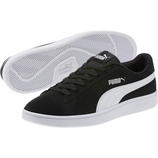 Puma Smash Shoes Mens Black/White/Silver 078LVVRZ