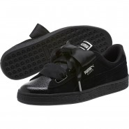 Puma Suede Heart Shoes For Women Black 100VBQNZ