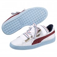 Puma Basket Heart Shoes Womens White 202YJMHF