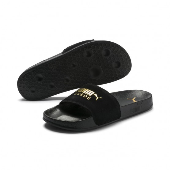 Puma Suede Sandals Mens Black/Gold 292WKGND