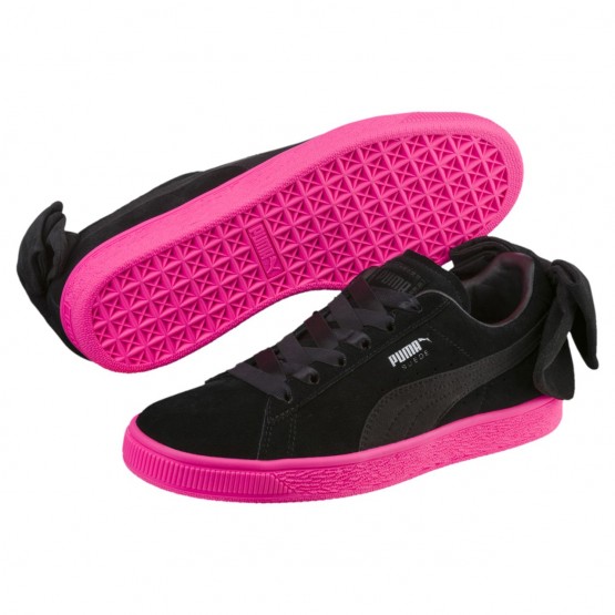 Puma Suede Bow Shoes For Women Black 301OOKBK