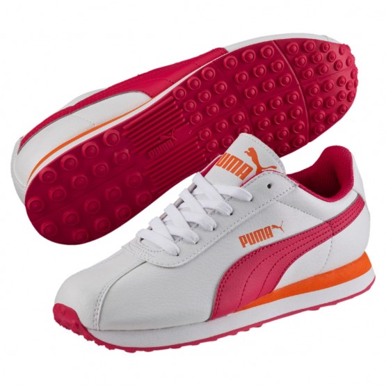 Puma Turin Shoes Boys White/Rose Red 316NFWJR