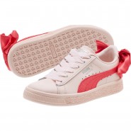 Puma Basket Bow Shoes Girls Pink 323OJZWF