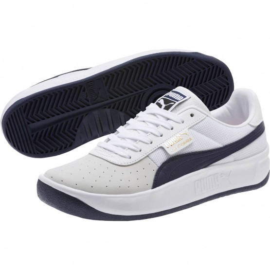 Puma California Shoes Womens White/Navy/White 378DFSLN