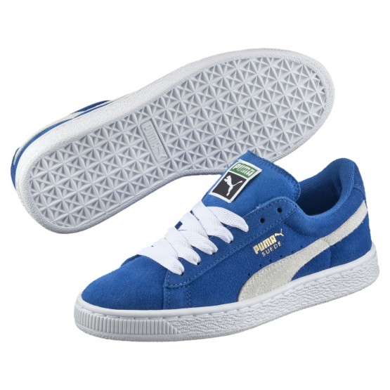 Puma Suede Shoes Boys Blue/White 394RKMSE