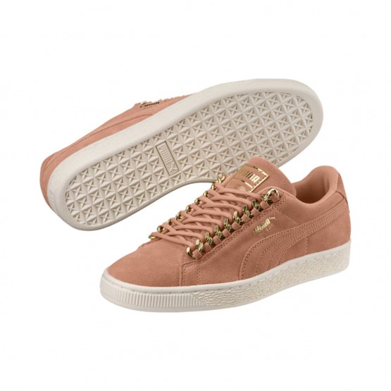Puma Suede Classic Shoes Womens Coral/Gold 460BOVVM
