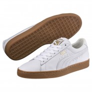 Puma Basket Classic Shoes Mens White/Metallic Gold 479VEBKM