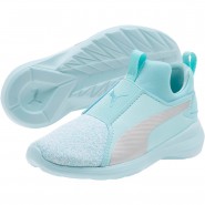 Puma Rebel Mid Shoes Girls Silver 493ITBCO