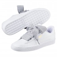 Puma Basket Heart Shoes Womens White 505RAJNJ