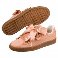 Puma Basket Heart Shoes Womens Coral 508JFYYO