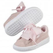 Puma Suede Heart Shoes Girls Pink 517KEJBJ
