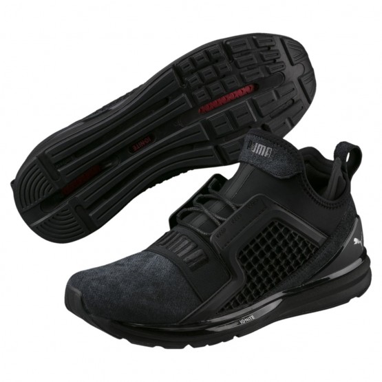 Puma Ignite Limitless Running Shoes Mens Black/Silver 765ZYCCR