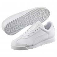 Puma Roma Basic Shoes For Boys White/Light Grey 803ASQJR