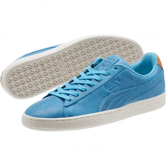 Puma Suede Shoes Mens Light Turquoise/Gold Brown 871SYIHZ