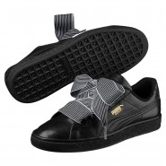 Puma Basket Heart Shoes Womens Black 926HAPDW