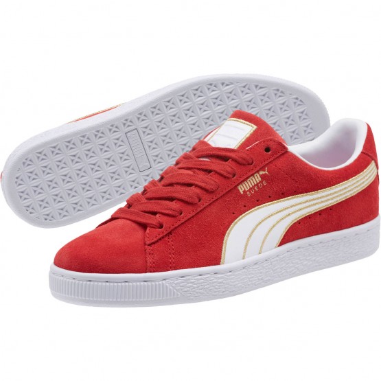 Puma Suede Shoes Womens Red/White 928AXQAZ