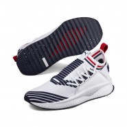 Puma Evolution Lifestyle Shoes Mens White/Navy/Red 940QOHHK