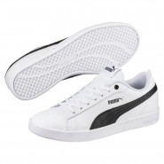 Puma Smash Shoes Womens White/Black 947JSDRO