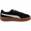 Puma Suede Platform Shoes Womens Black/White 991BRISI